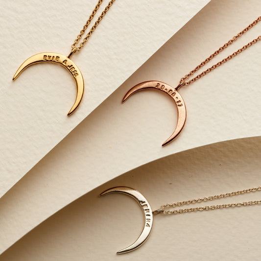 Personalised Crescent Horn Necklace