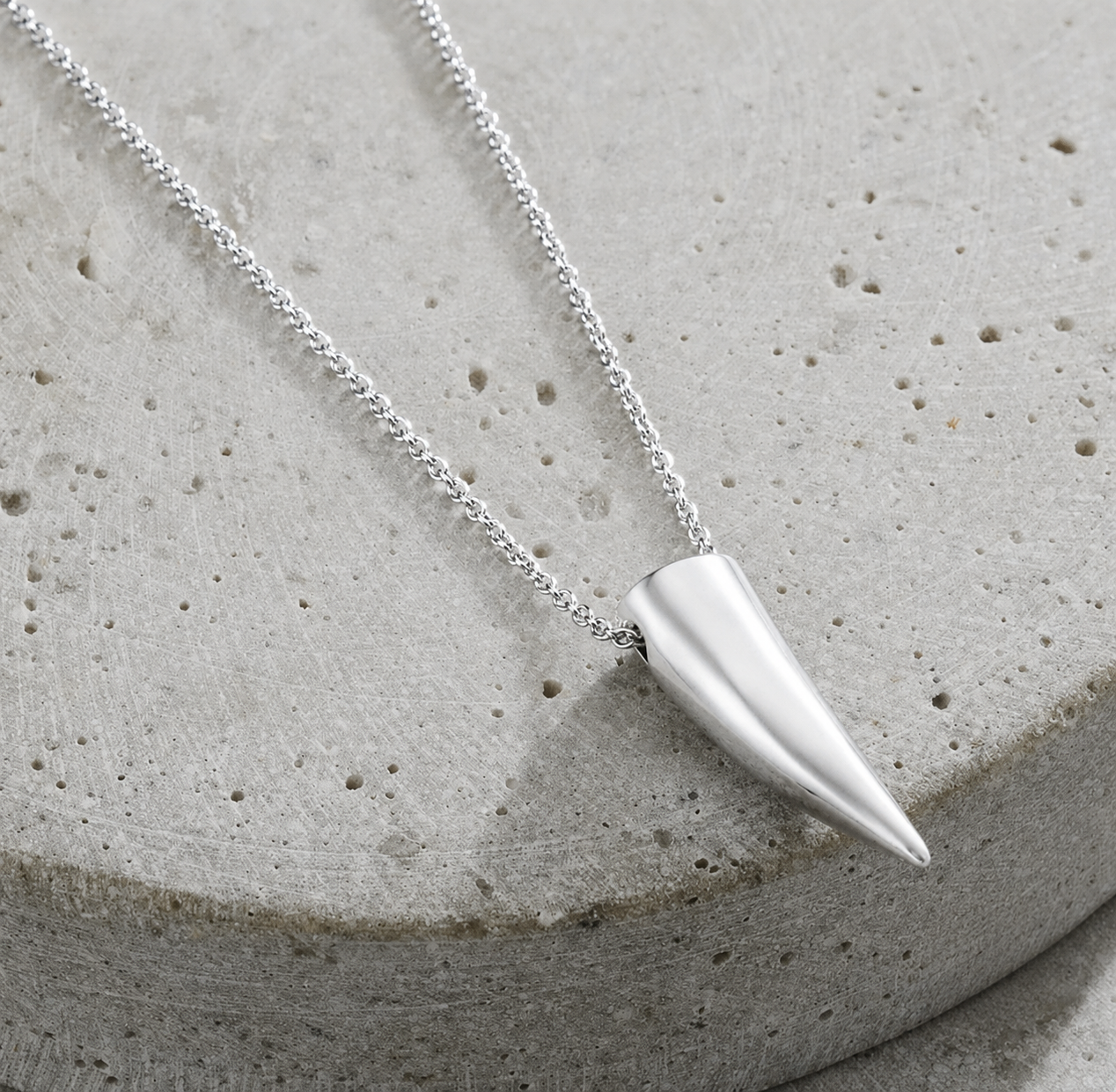 Men's Oxidised Silver Sharks Tooth Necklace