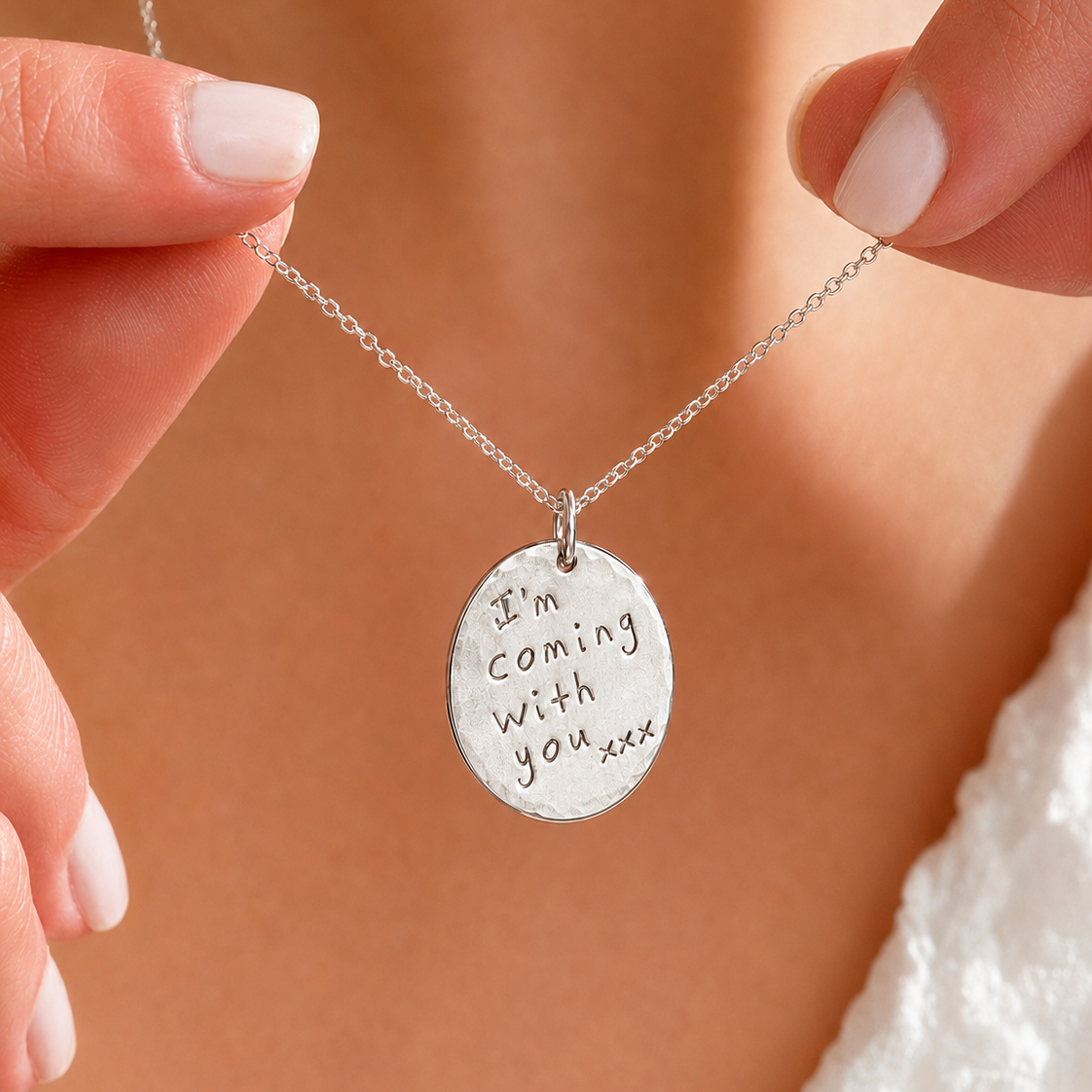 Personalised Handwriting Disc Necklace