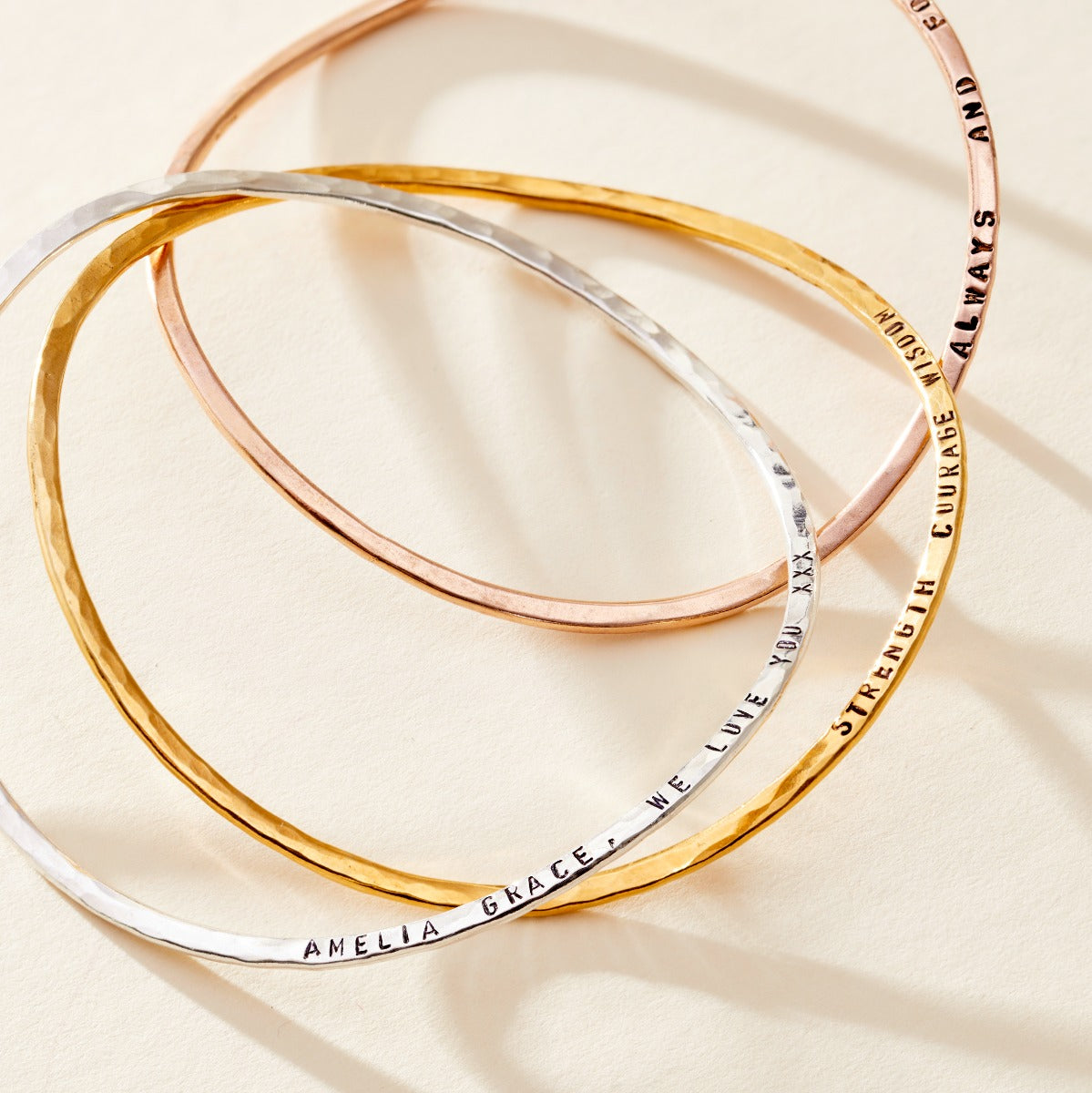 5 Infinity Bangle Personalised Curved Infinity Bangle | Posh Totty Designs