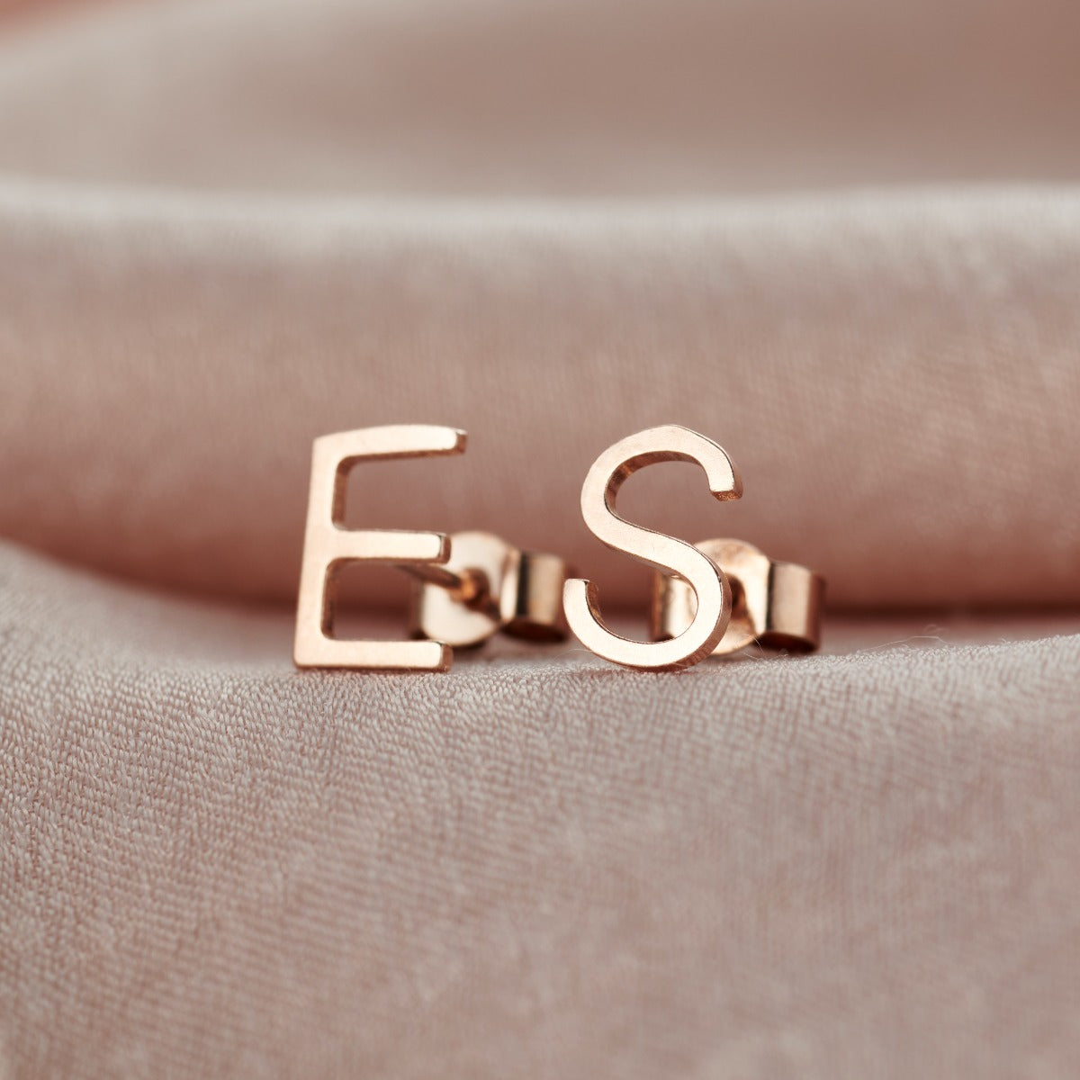 PAVOI 14K Rose Gold Plated 925 Sterling Silver CZ Alphabet Letter Earrings | Initial Earrings for Women | Letter A in Dubai - UAE | Stud PAVOI 14K Rose Gold Plated 925 Sterling Silver CZ Alphabet Letter Earrings | Initial Earrings for Women | Letter A in Dubai - UAE | Stud