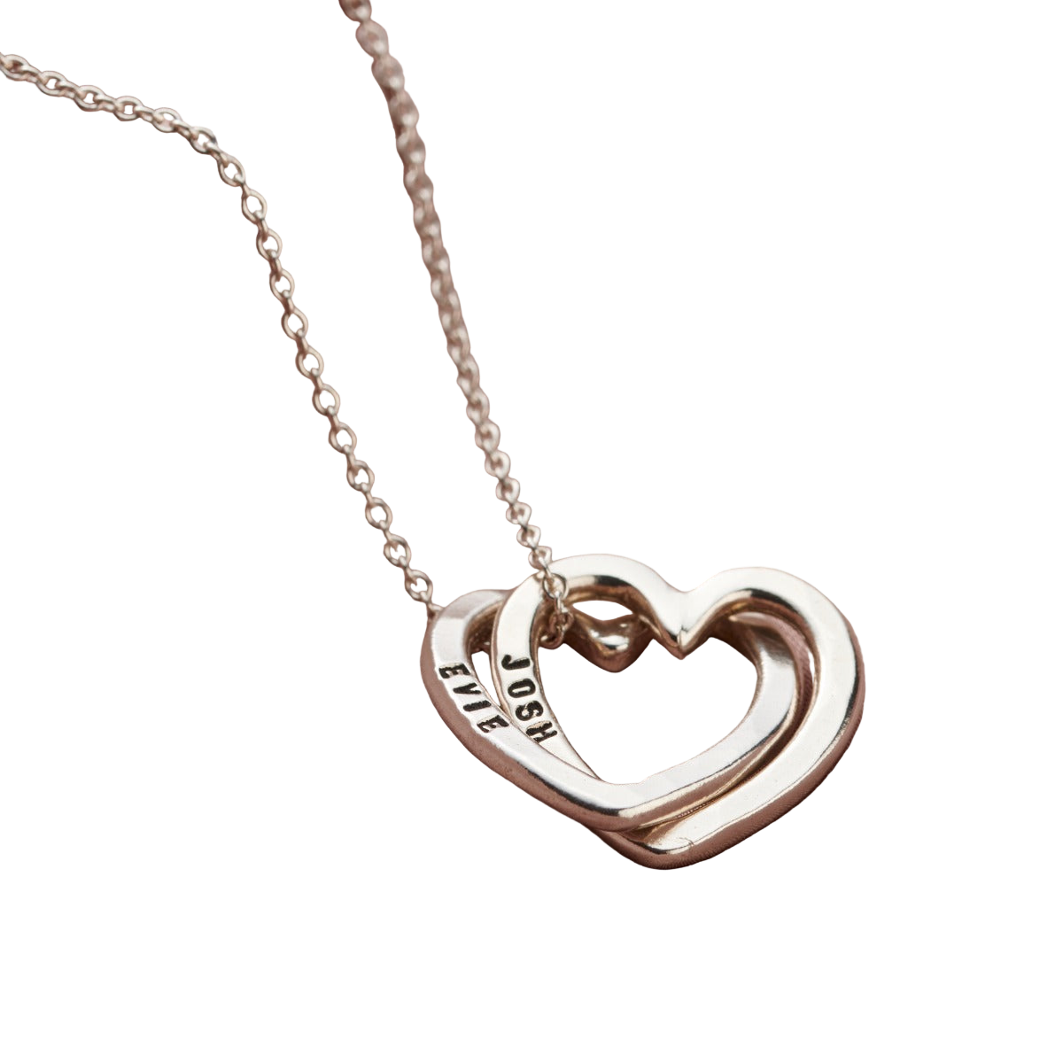 Personalised Interlinking Hearts Necklace