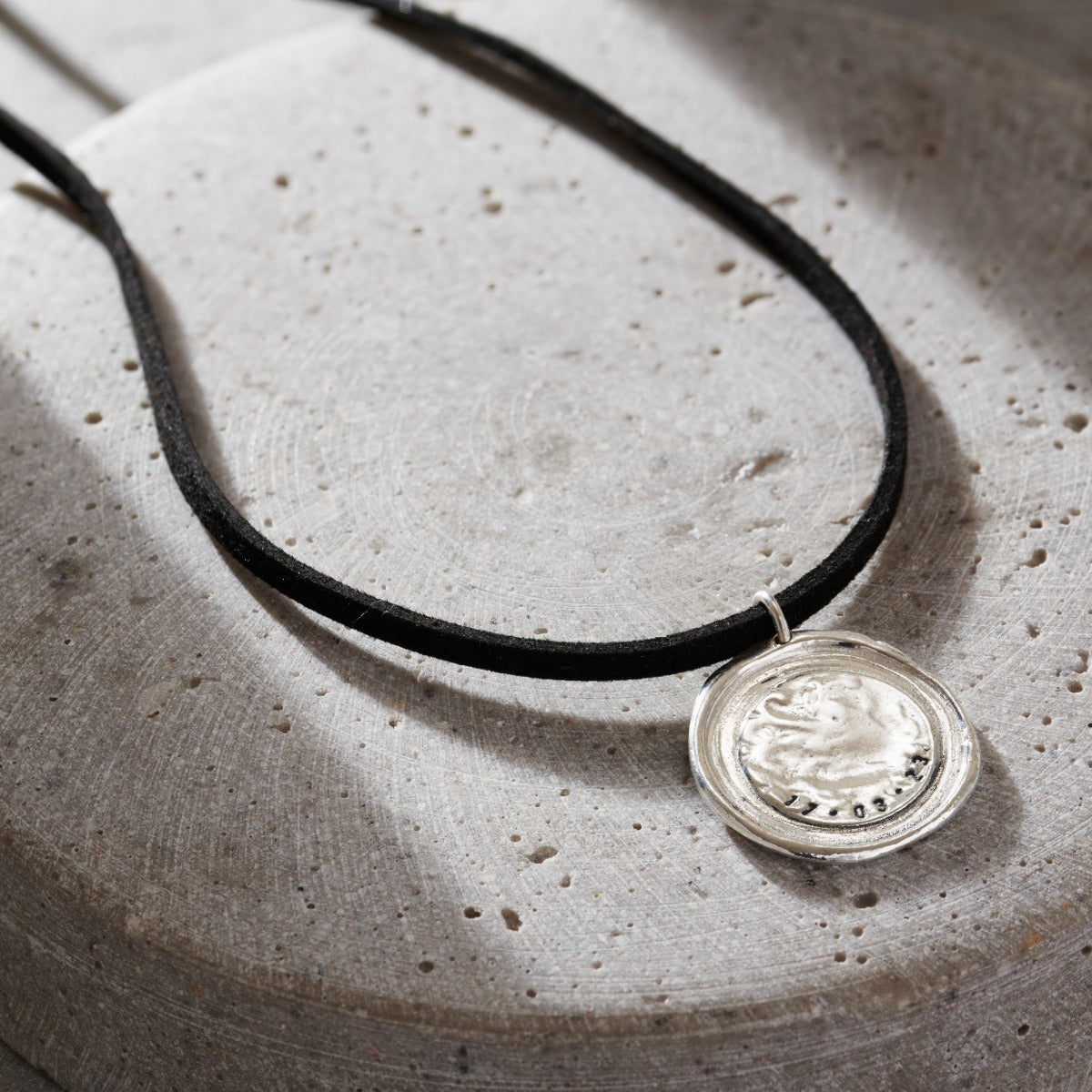 Mens Wax Seal Leather Cord Necklace Posh Totty Designs