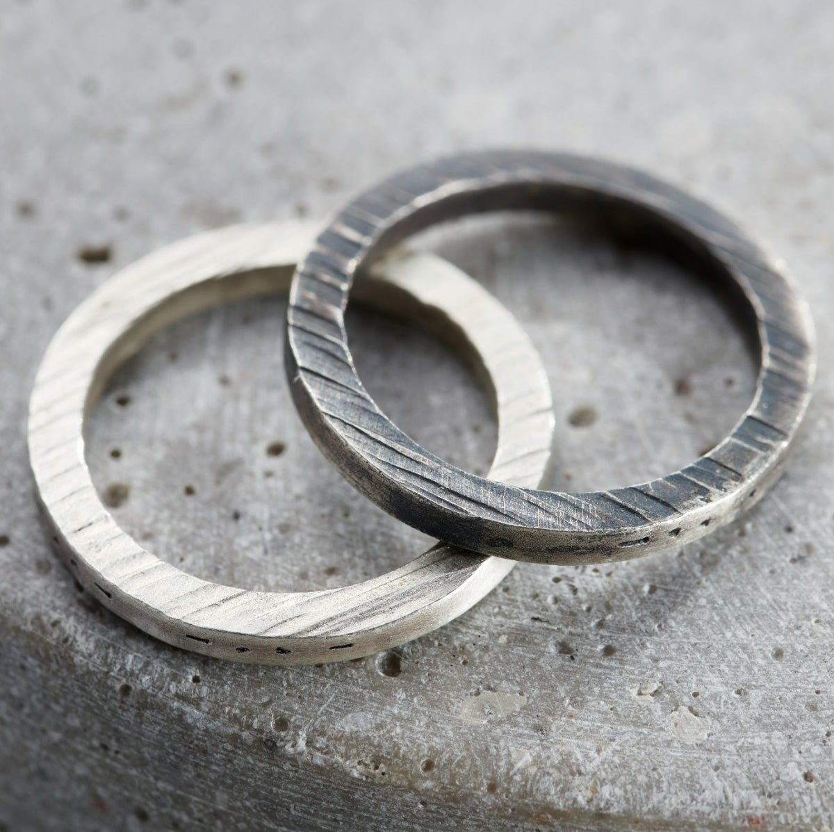 Large Code Rings Hammered Personalised Morse Code Ring | Posh Totty Designs