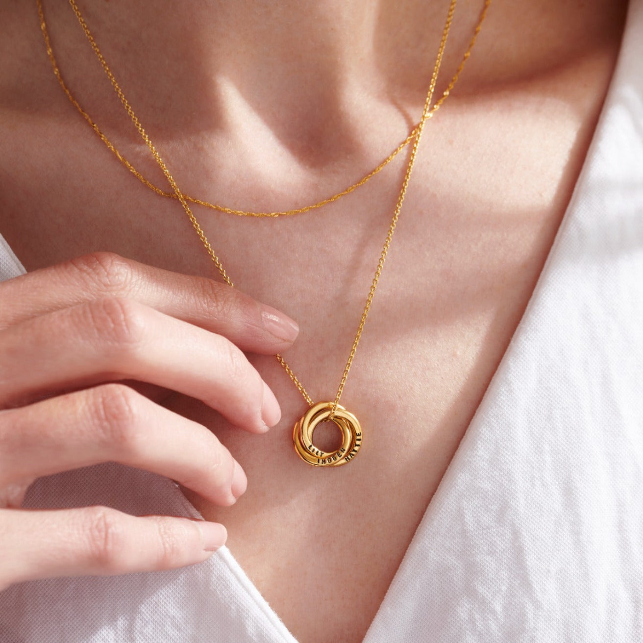 Personalised Mini Russian Ring Necklace Posh Totty Designs