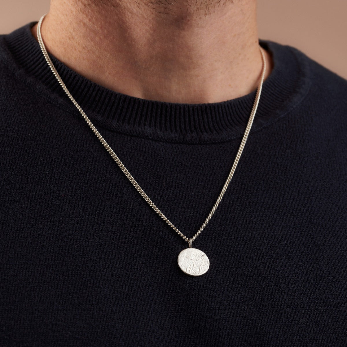 Personalised Men's Molten Disc Necklace