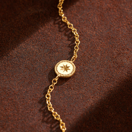 Gold My Guiding Star personalised bracelet close-up