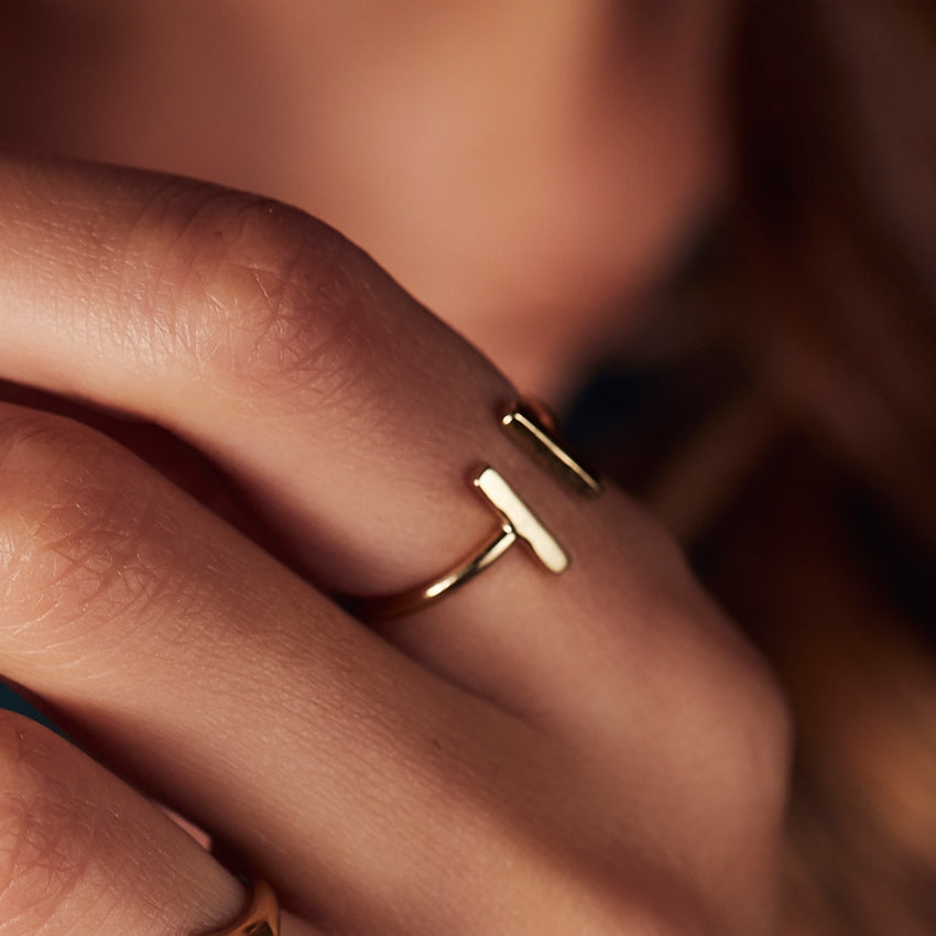 Open Rong Ring Open Bar Ring | Posh Totty Designs