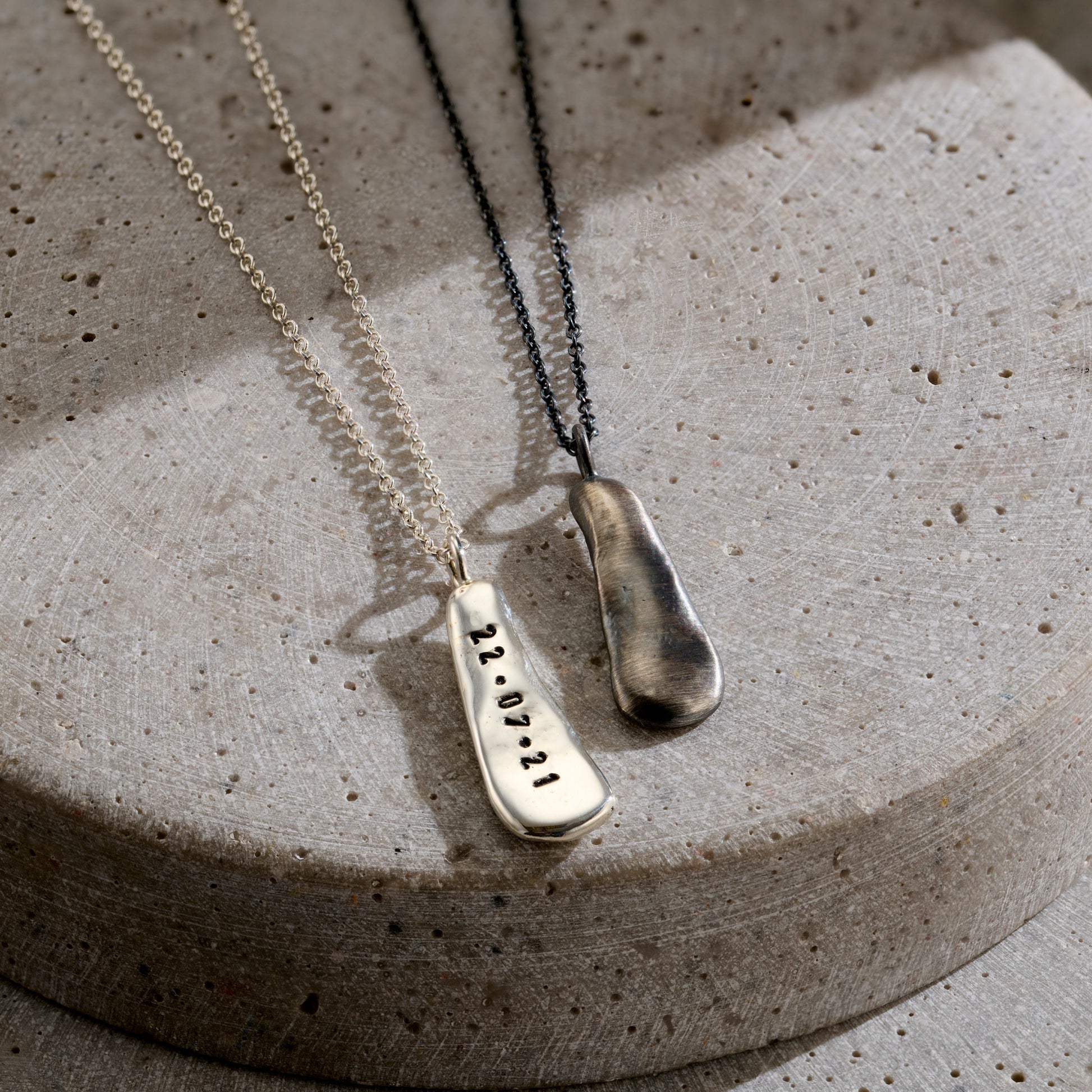 Personalised Men's lucky stone tag necklace