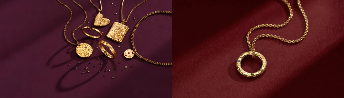 Original gold birthstone ring photography