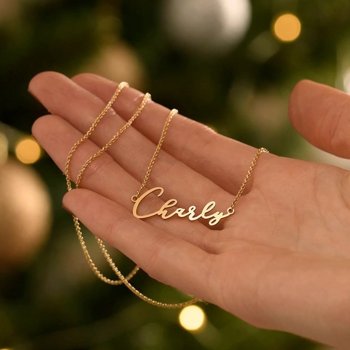 Gold Script Name Necklace Script Name Necklace In Rose Gold