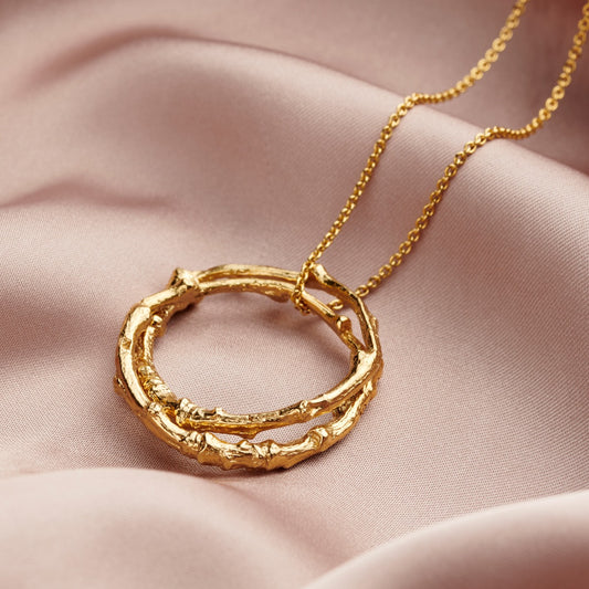 Family Tree Double Hoop Necklace