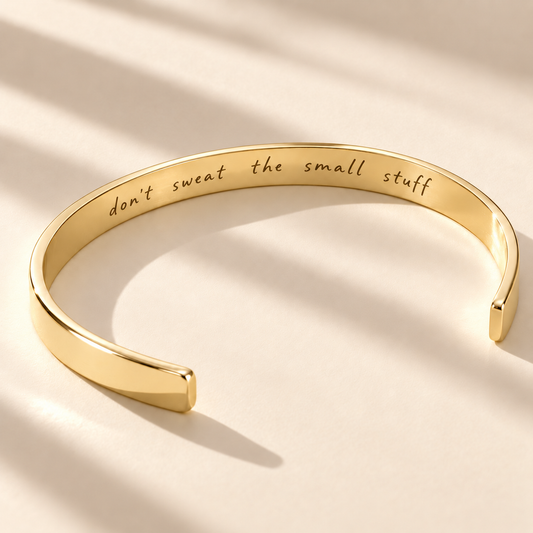 Personalised women's handwriting cuff bangle