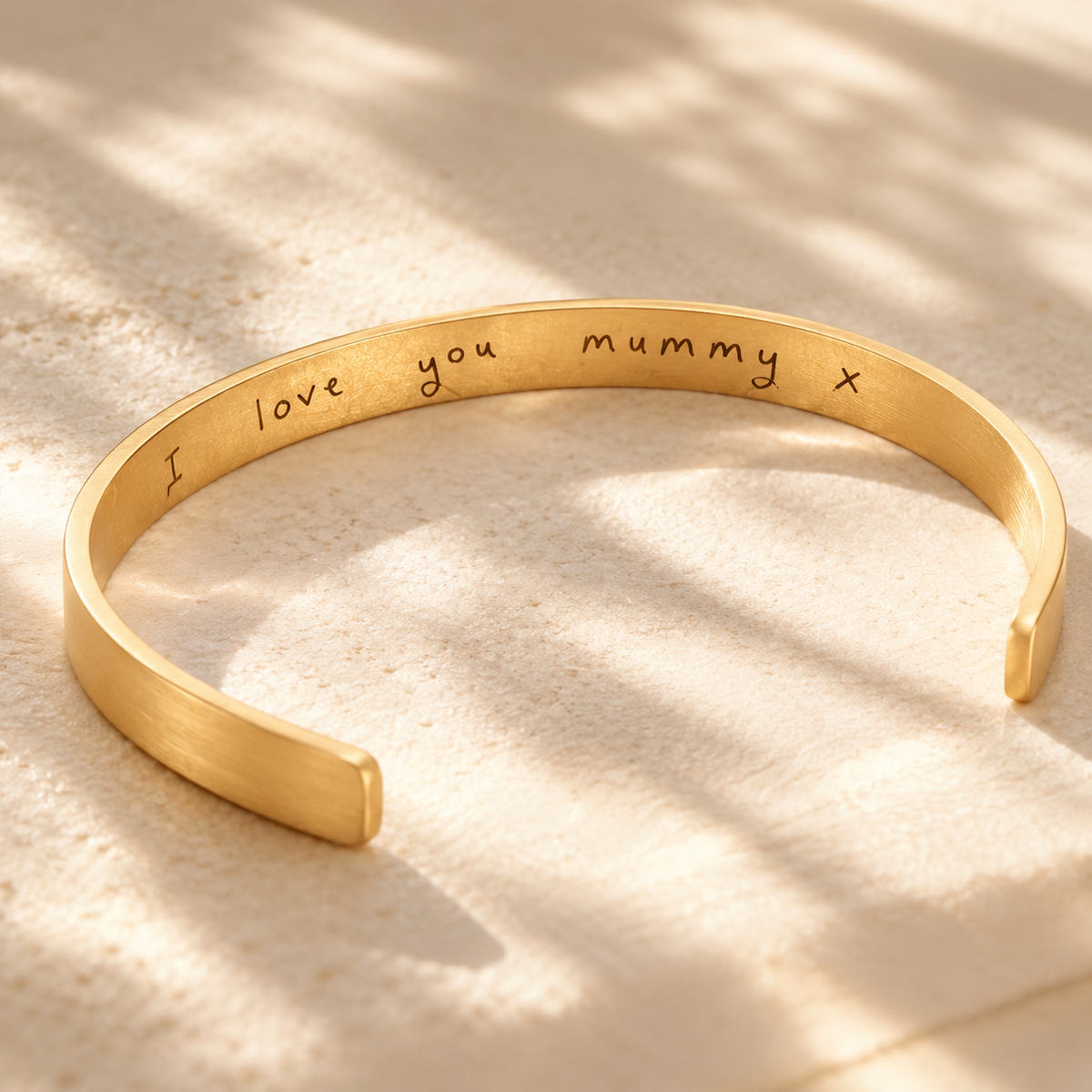 Personalised women's handwriting cuff bangle